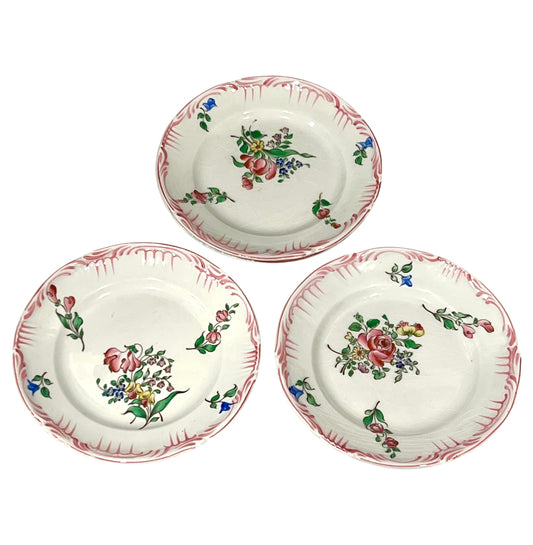 Set of 4 Antique Luneville Plates