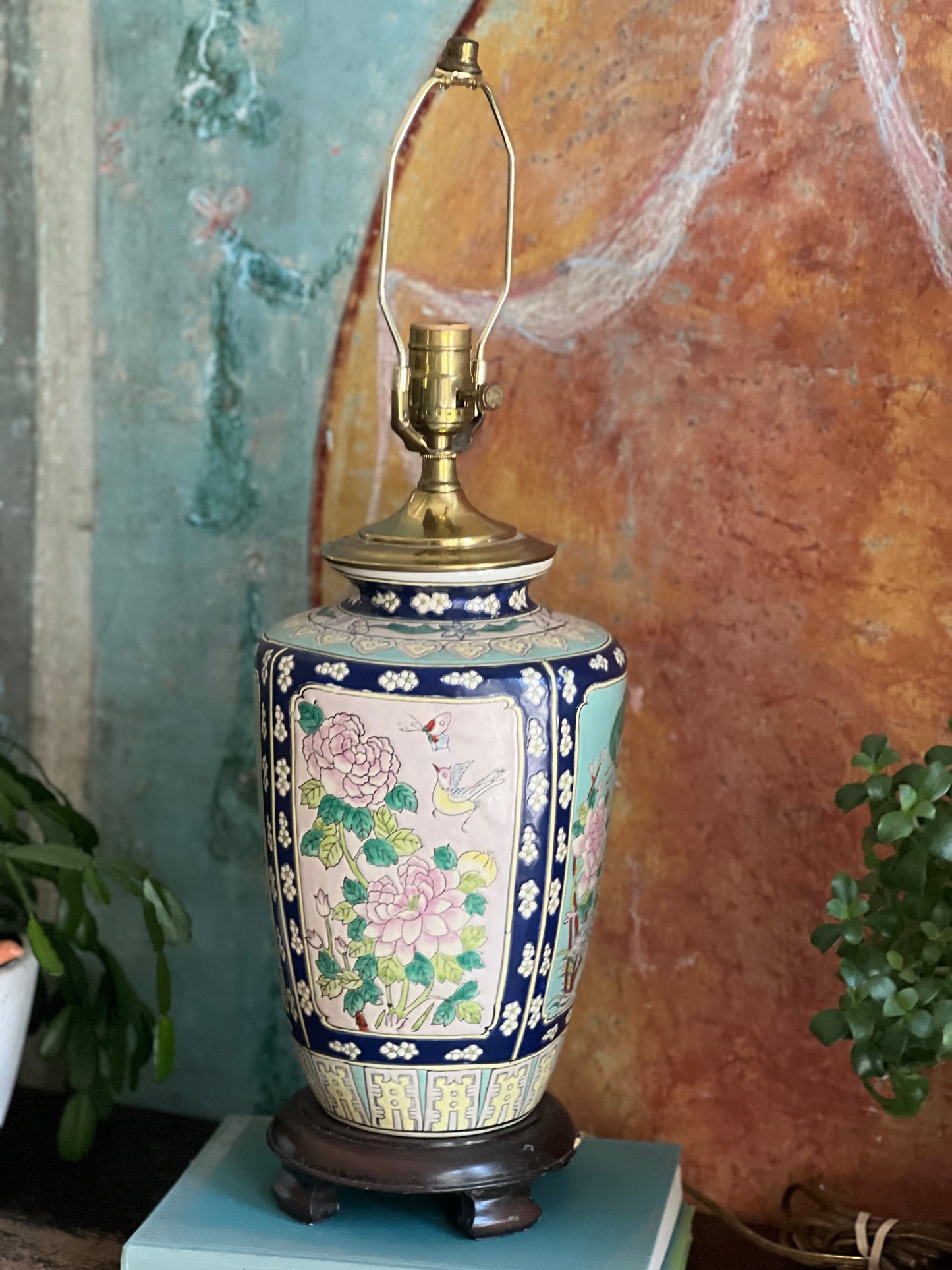 Vintage Famille Porcelain Lamp