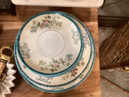 Vintage Teal Floral China