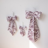 Star Toile Burgundy Bow