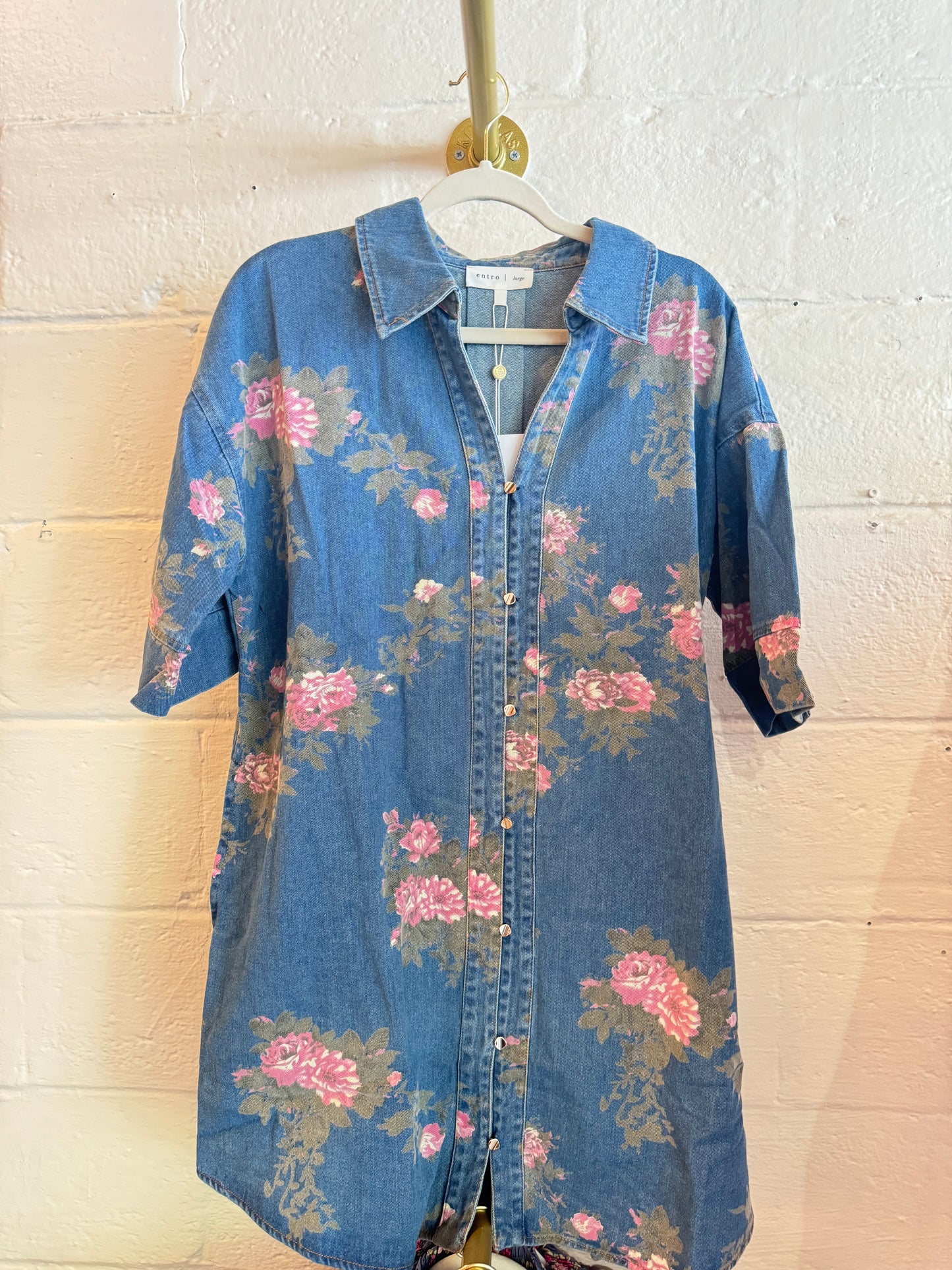 Denim Floral Dress