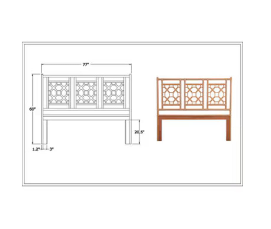 King Size Lattice Headboard