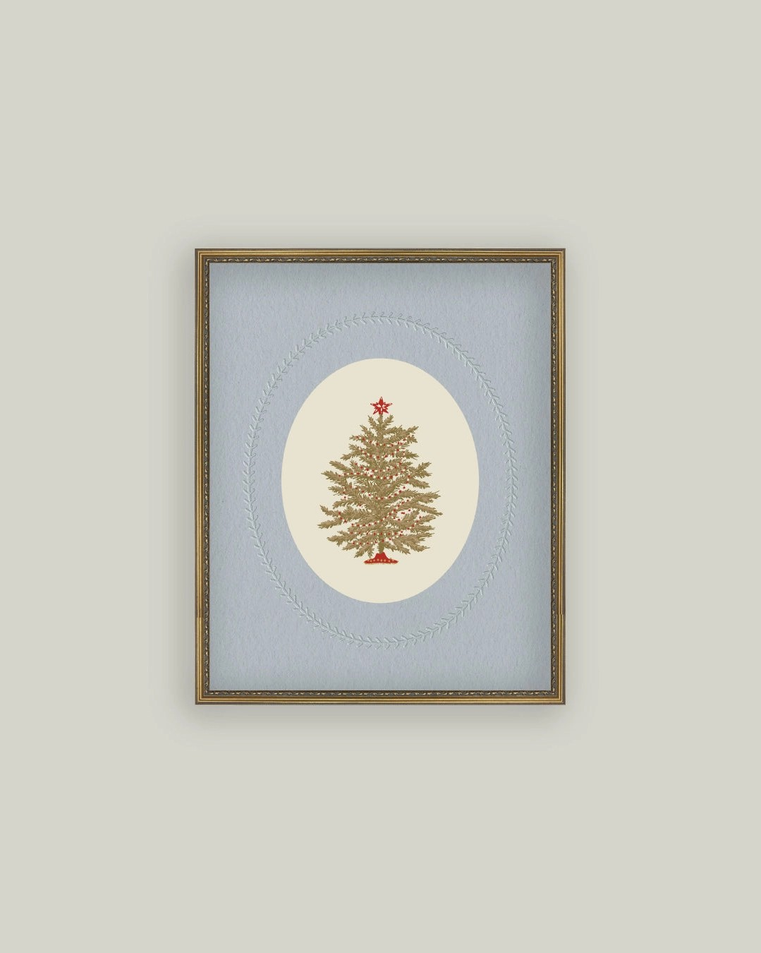 Framed Christmas Tree with Blue Mat
