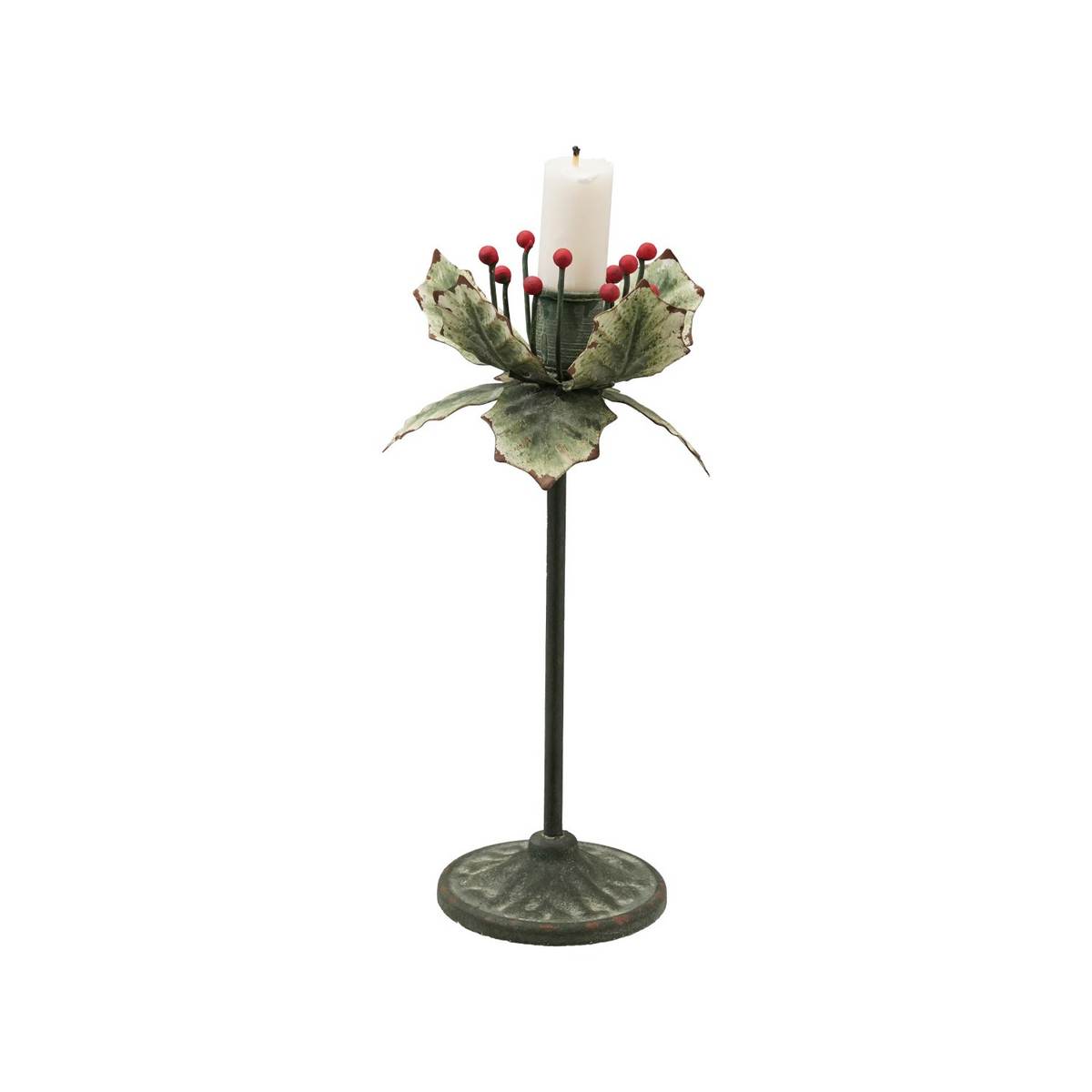 Holiday Floral Candlestick Holder
