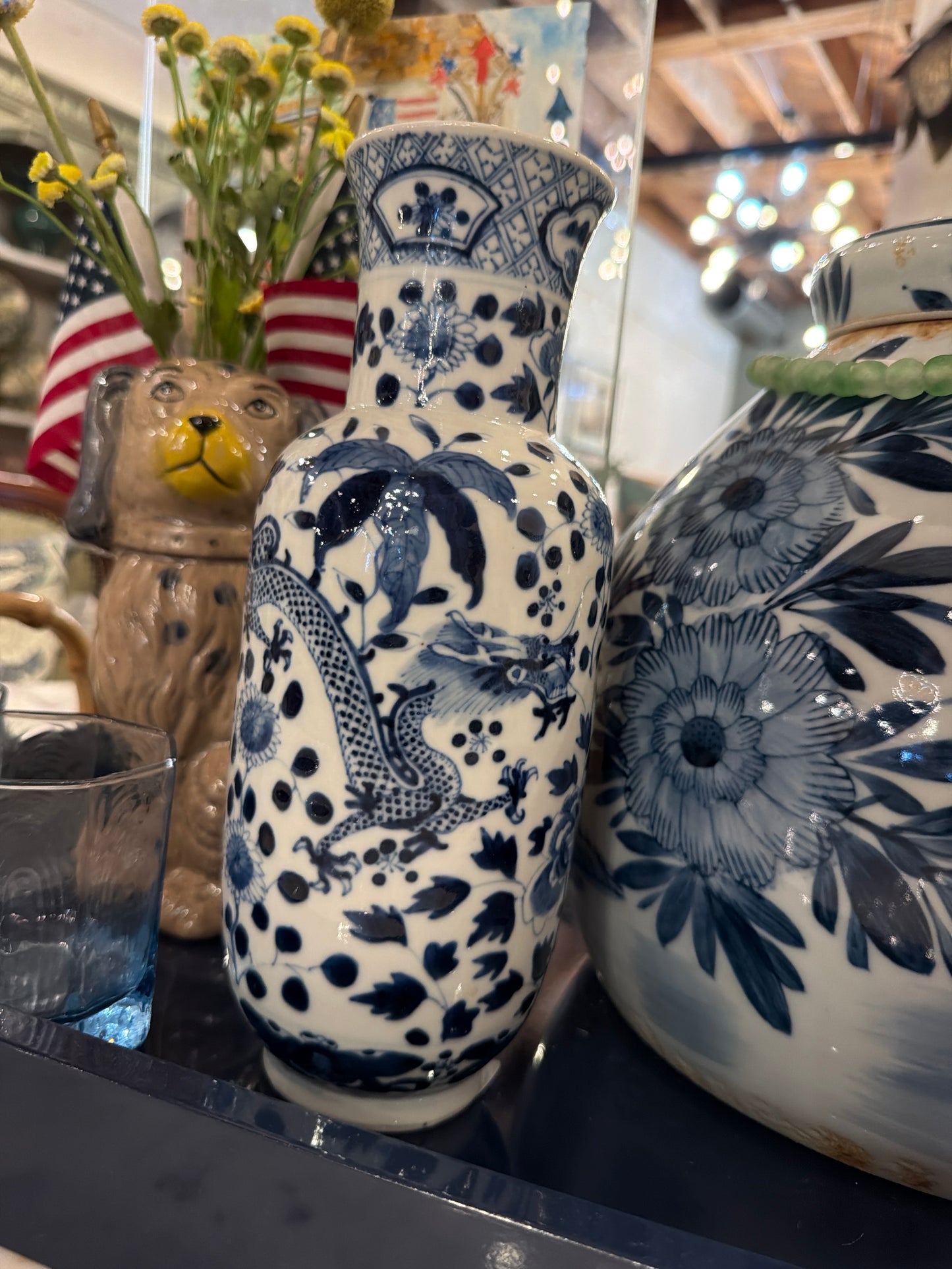 Blue and White Floral Vase