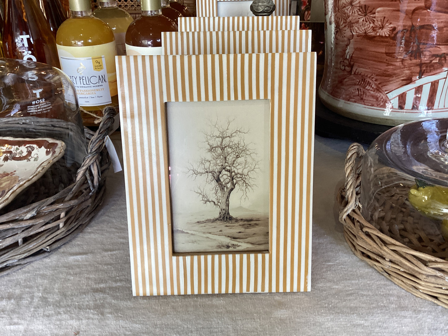 Tan stripe Picture Frames