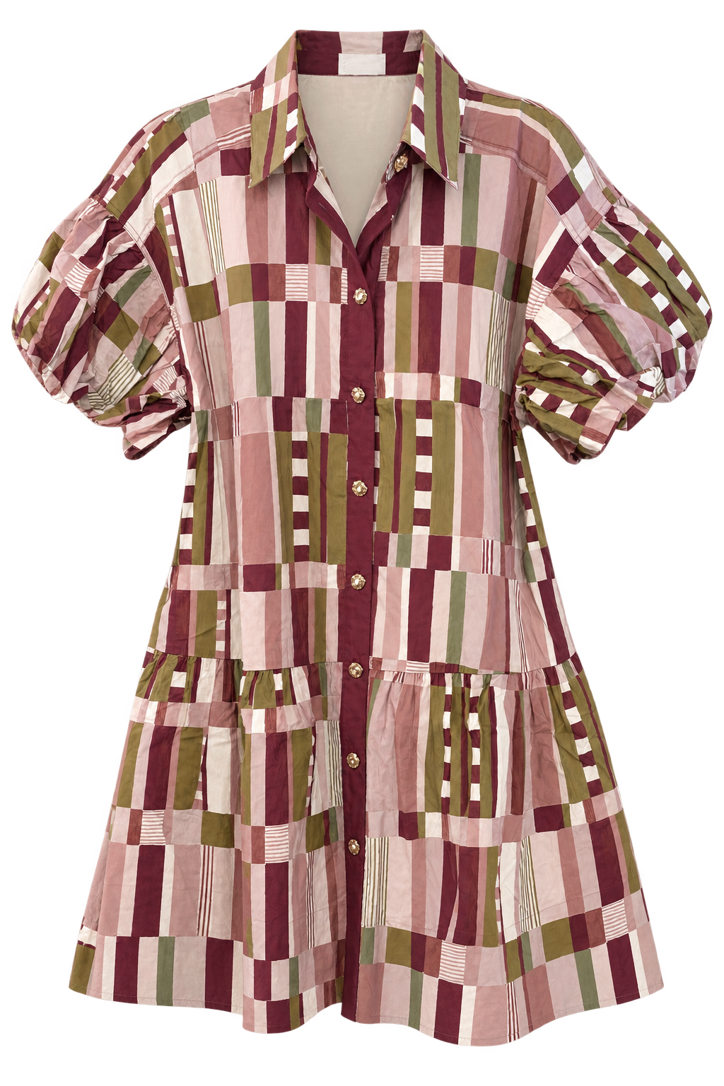 The Bordeaux Check Dress