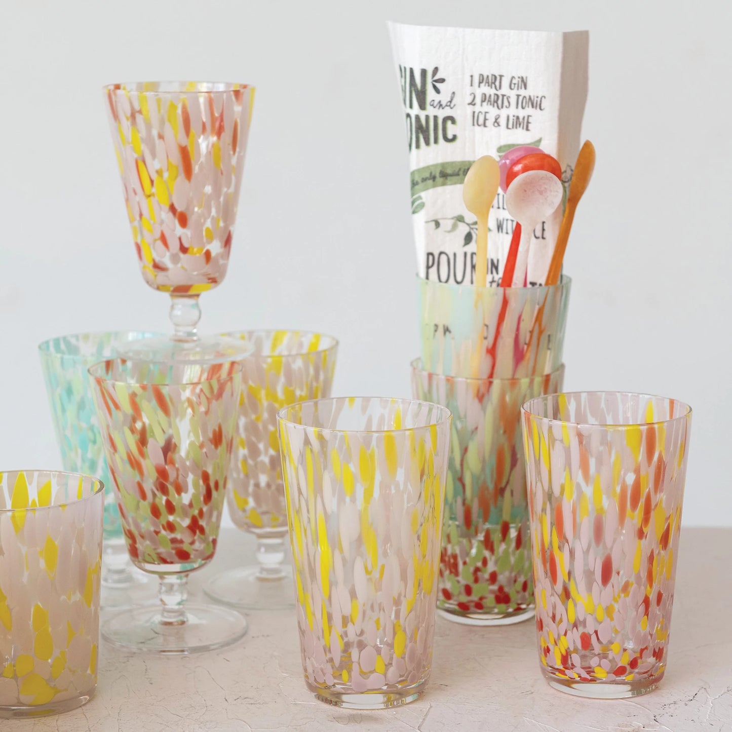 14oz Confetti Drinking Glasses