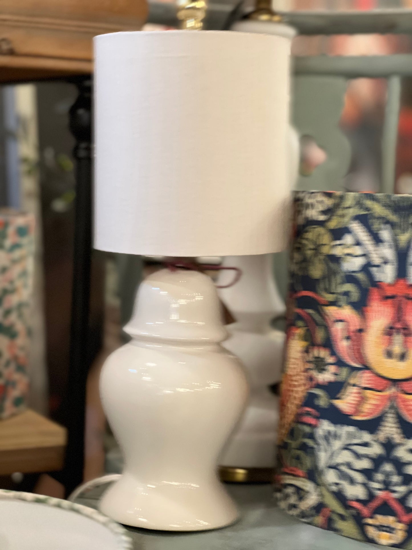 Mini Ivory Ginger Jar Lamp