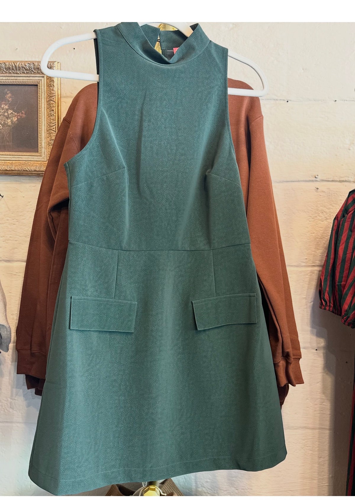 Evergreen Suede Dress