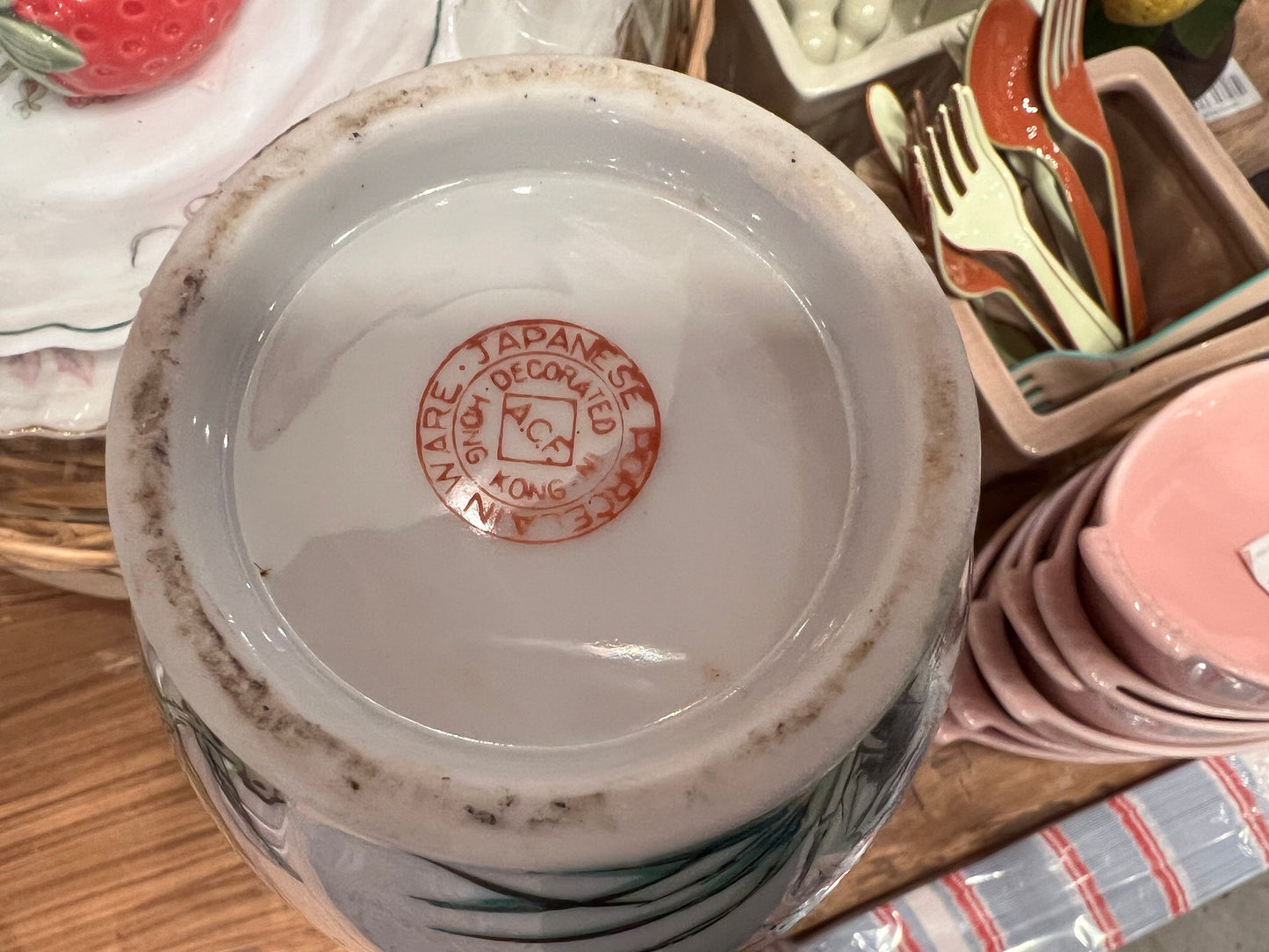 Vintage Floral & Peach Vase : As Is