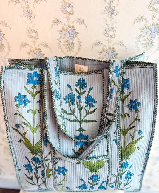 Iris Luxe Quilted Tote Bag