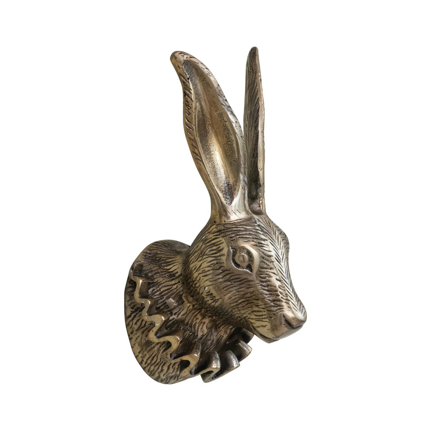 Brass Rabbit With Ruffle Collar