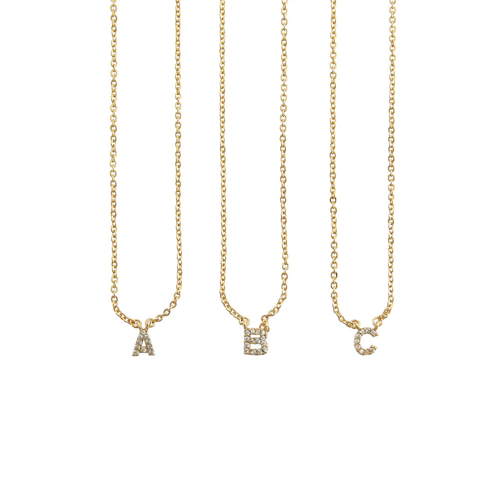 Pave Initial Necklace