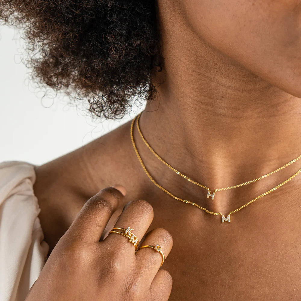 Pave Initial Necklace