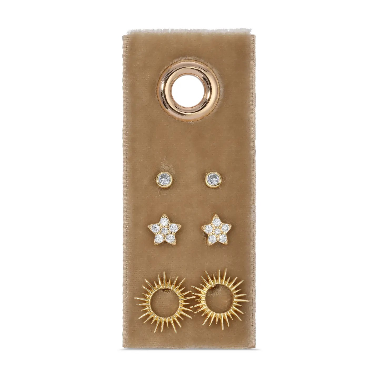 Star Studs on Velvet S/3