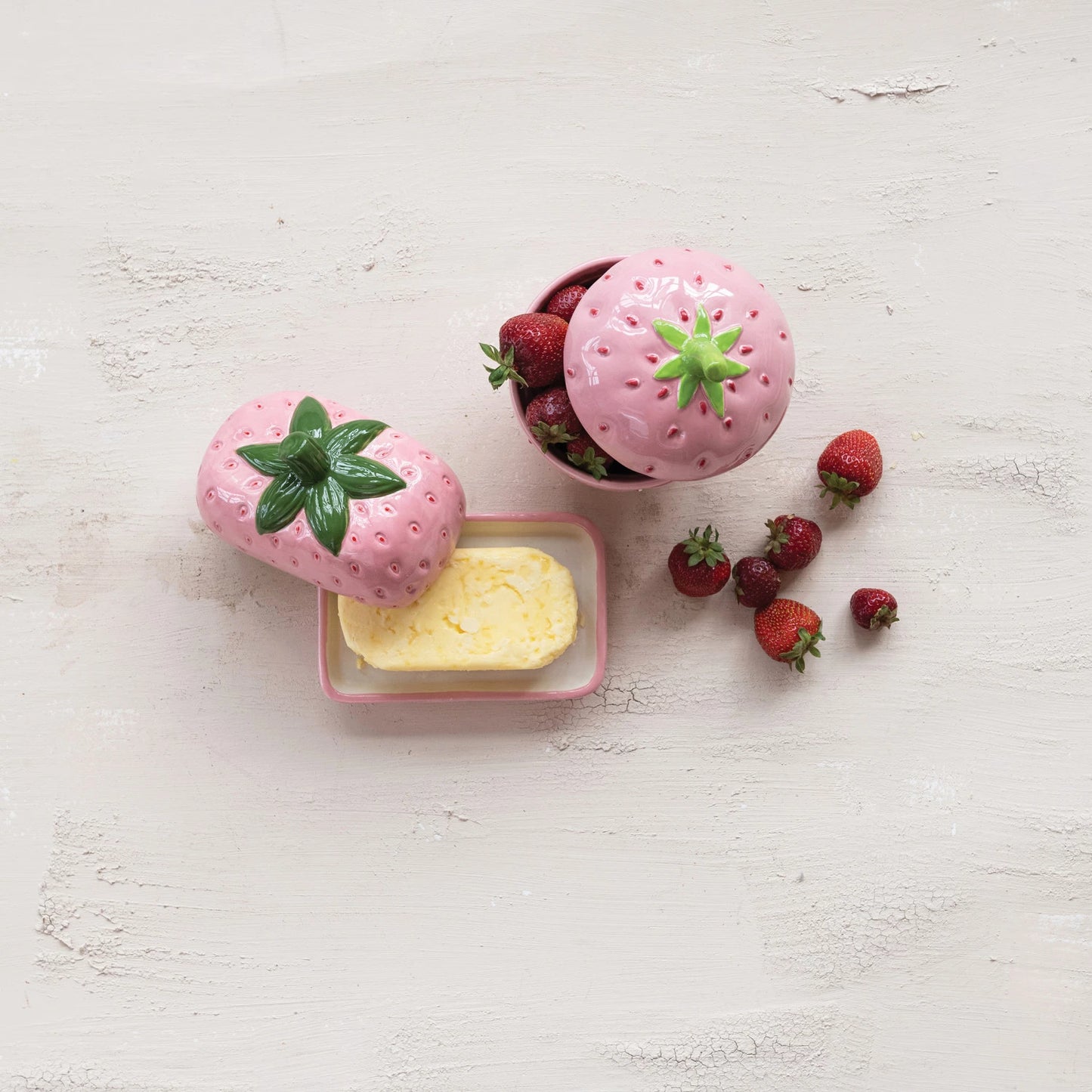 Hand-Painted Strawberry Jar