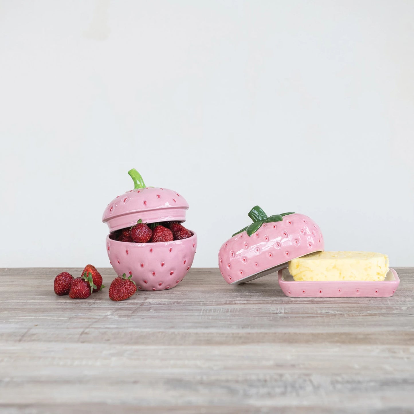 Hand-Painted Strawberry Jar