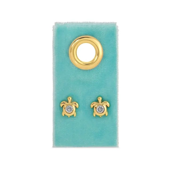 Turtle Studs on Velvet
