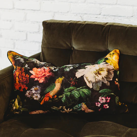 Linen Audubon Lumbar Pillow