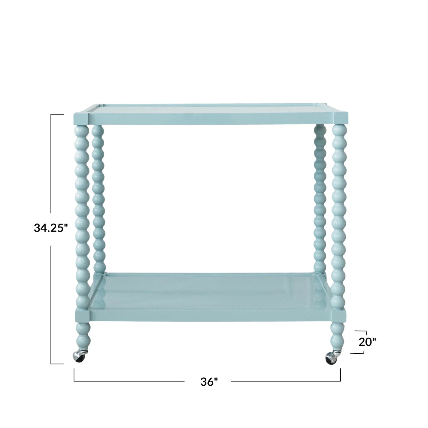 Lacquered Bobbin Bar Cart
