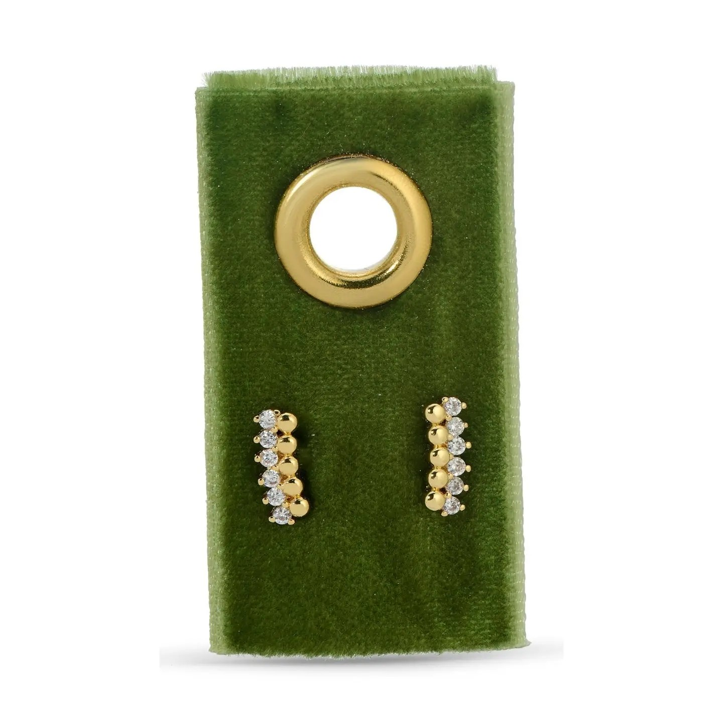 CZ Bar Studs on Velvet