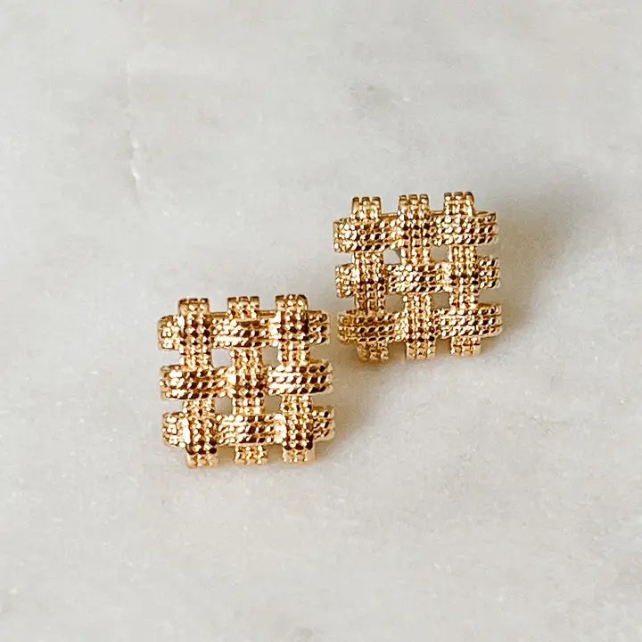 Basket Weave Studs