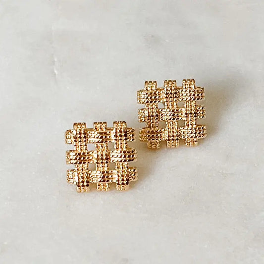 Basket Weave Studs