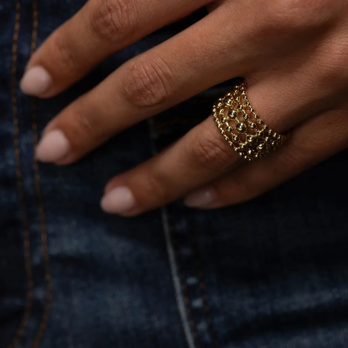 Beaded Adjustable Ring