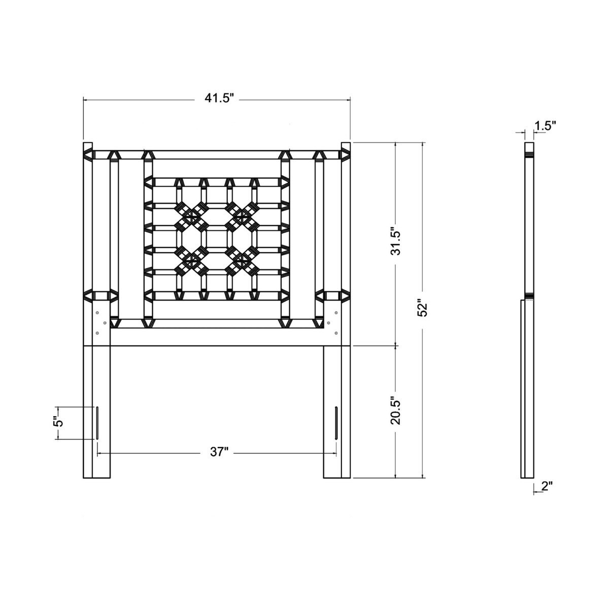 Lattice Headboard Twin Size