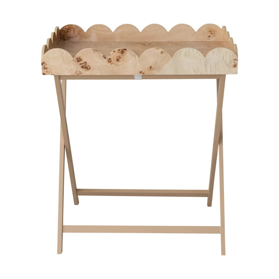 Folding Table w/ Removable Scalloped Tray