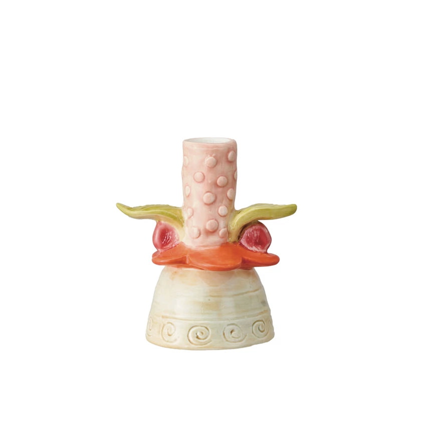 Eclectic Stoneware Taper Holders