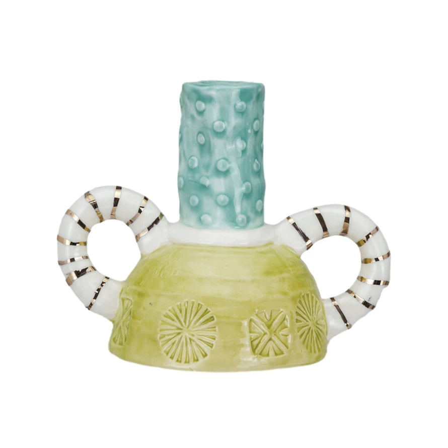 Eclectic Stoneware Taper Holders