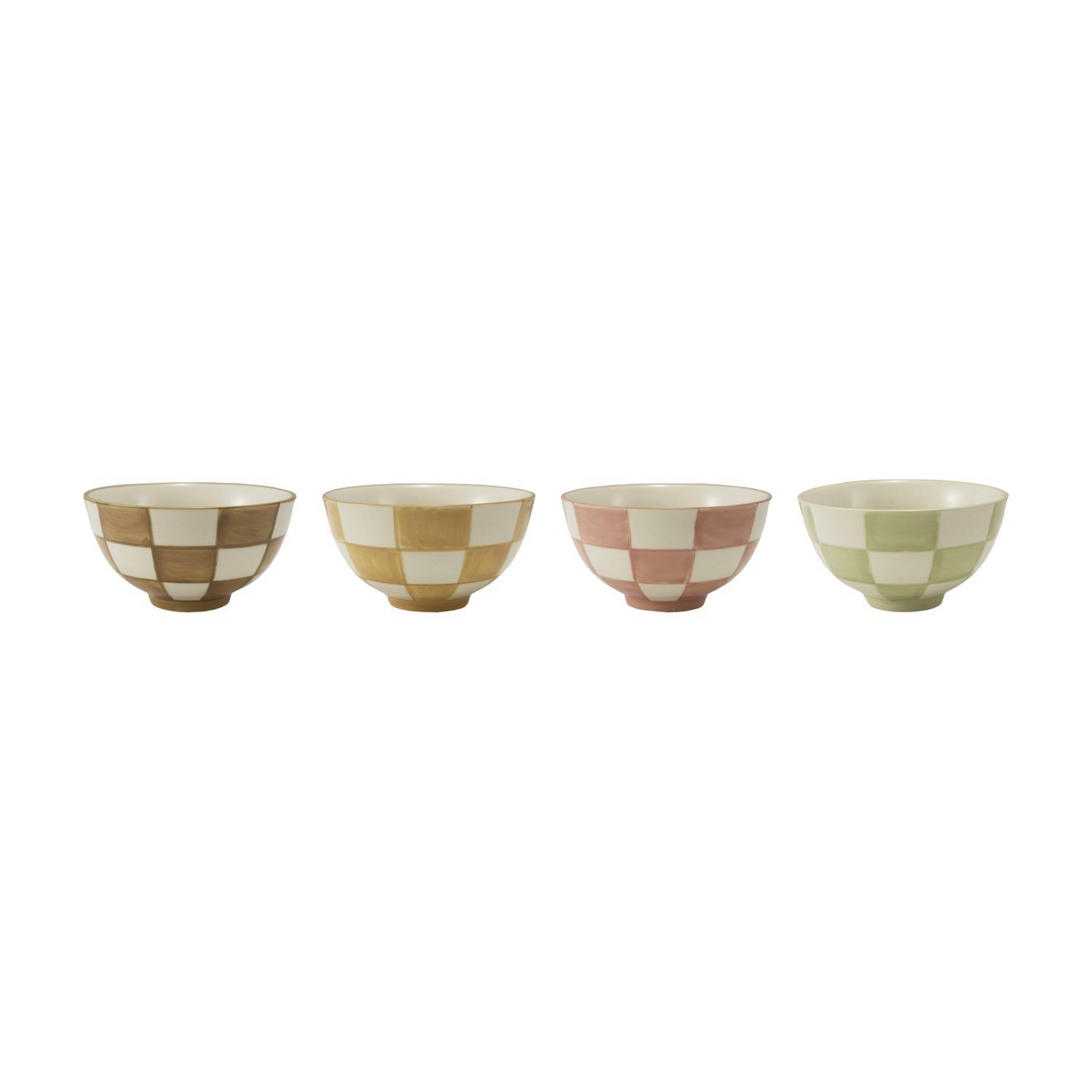 Stoneware Check Bowl