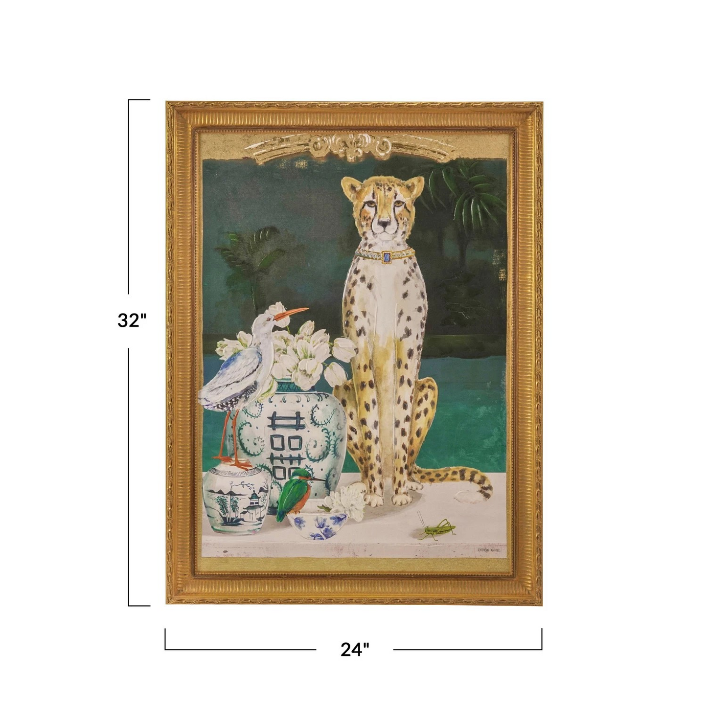 Golden Cheetah Framed Canvas