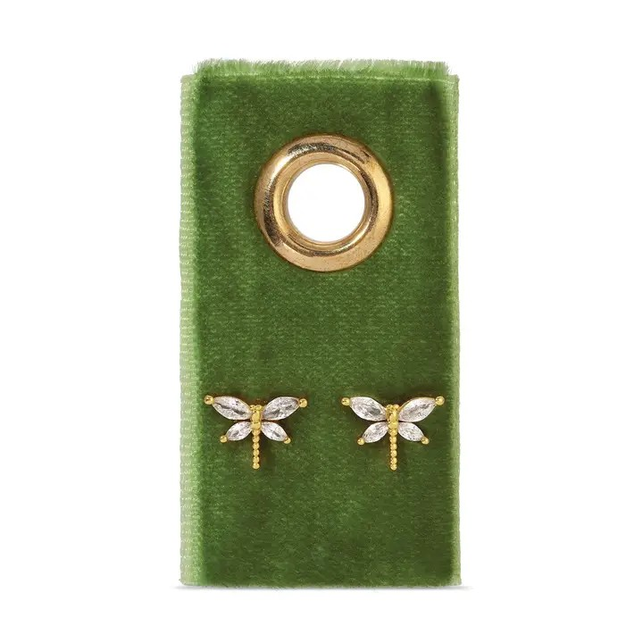Dragonfly Studs on Velvet