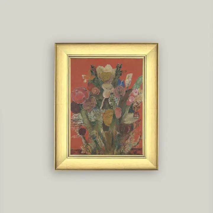 Framed Eccentric Floral Bouquet