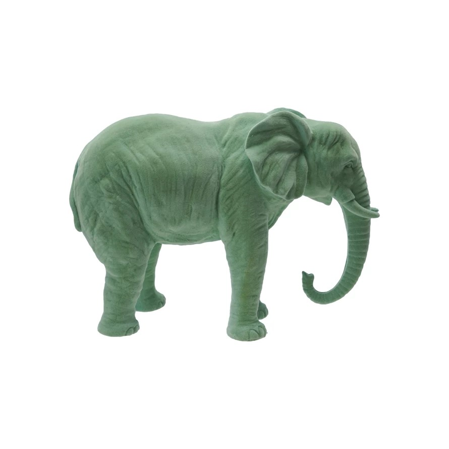 Flocked Mint Green Elephant