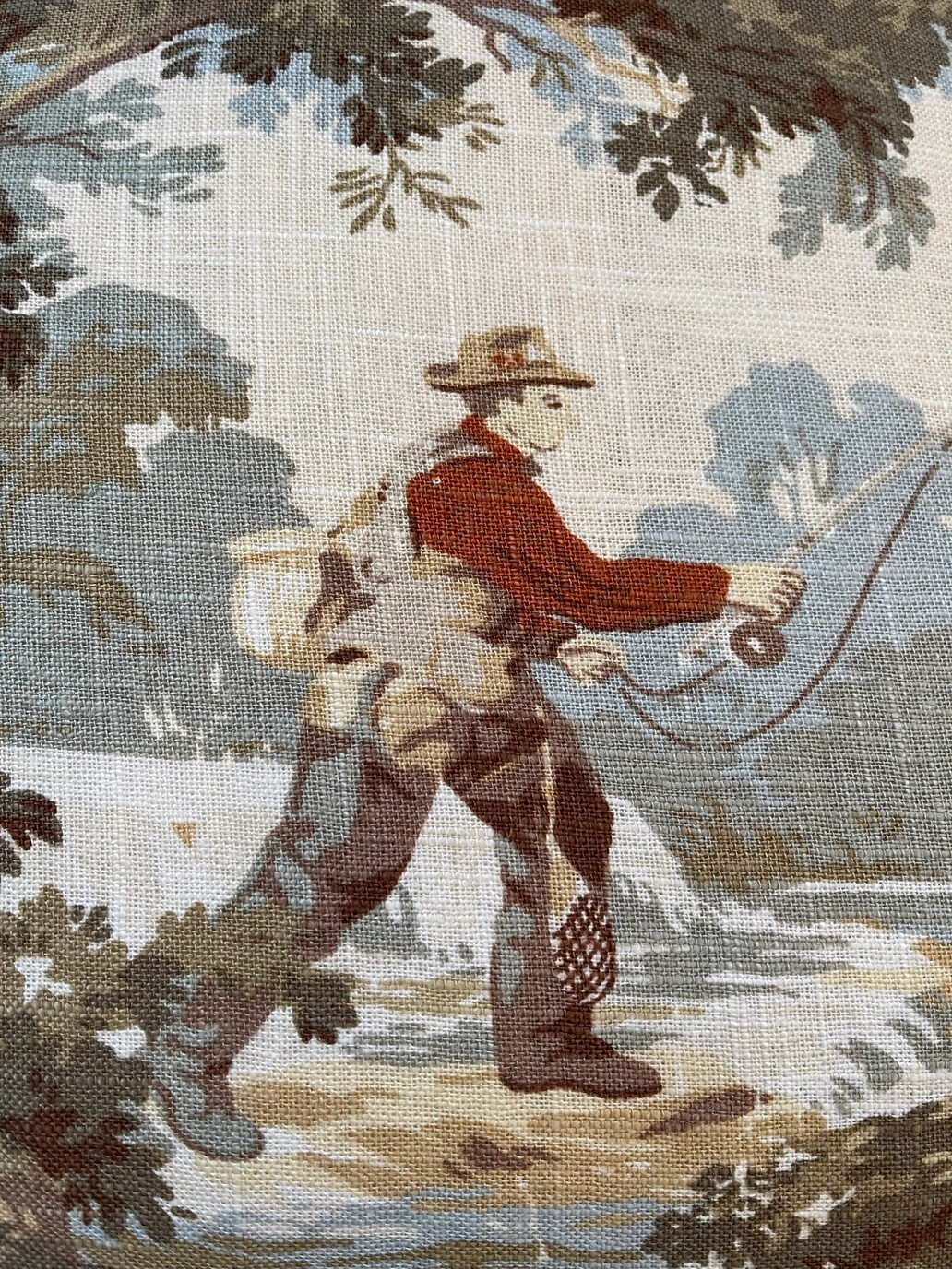 Lorna Fishing Scene Pillow