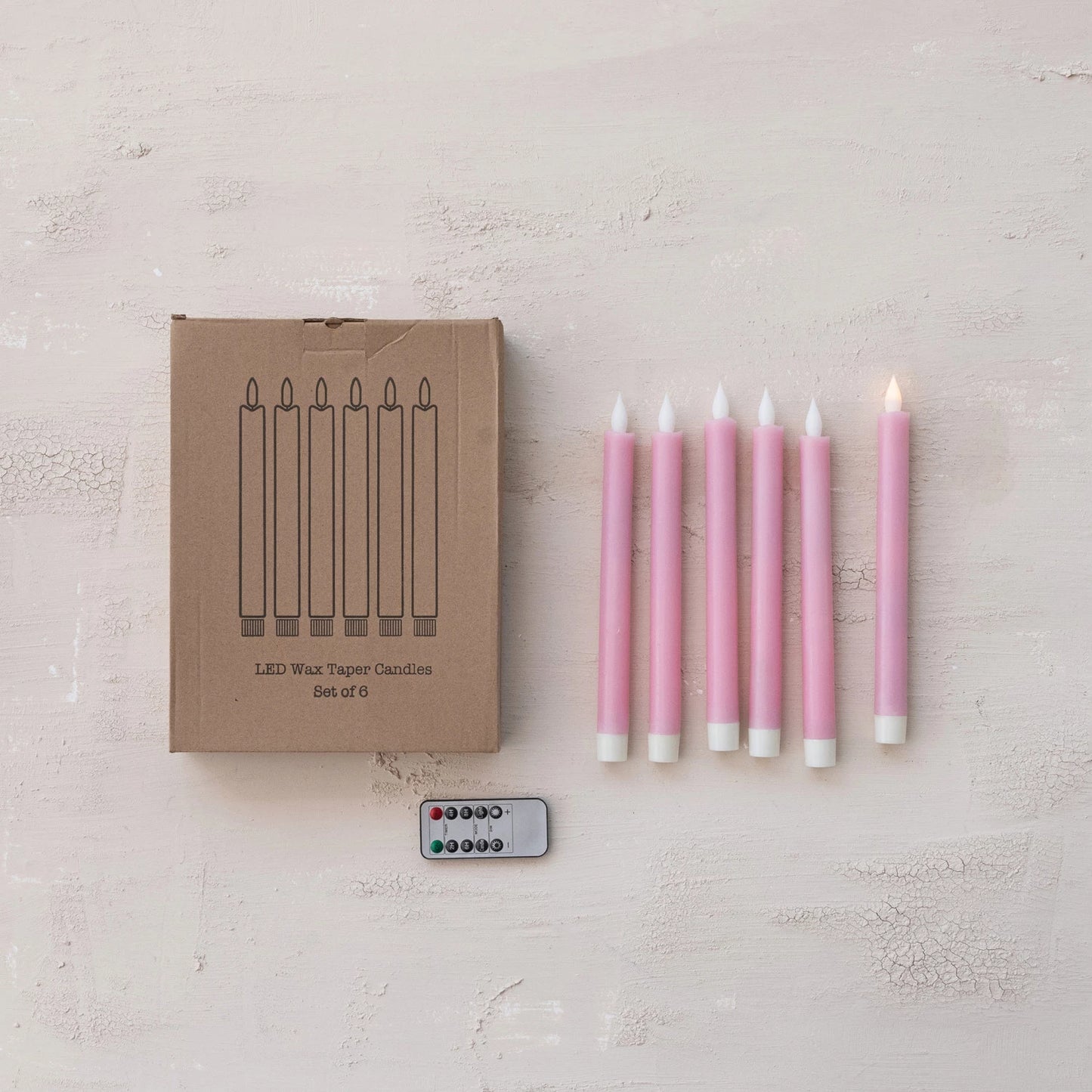 Pink Flameless LED Tapers