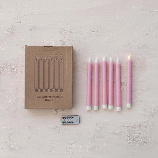 Pink Flameless LED Tapers