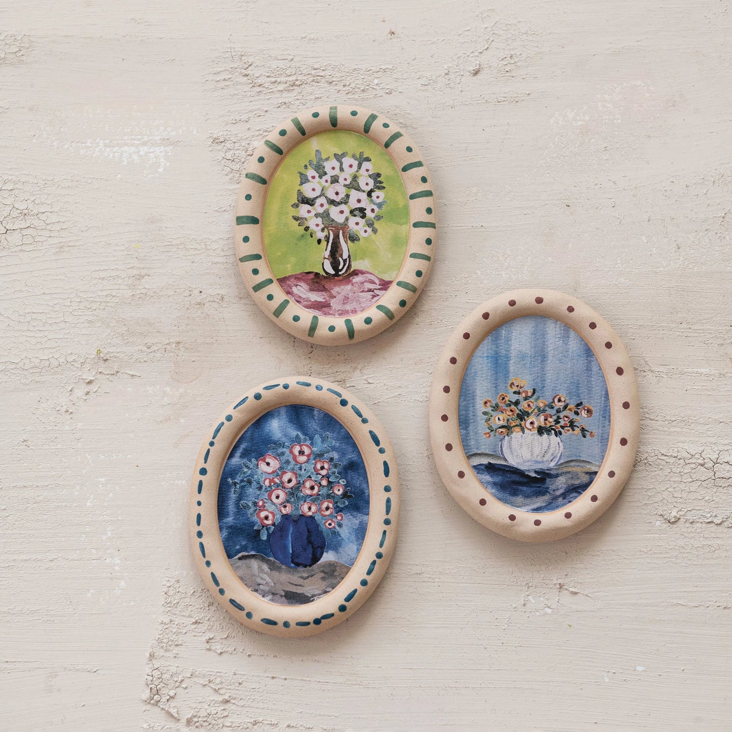 Round Floral Stoneware