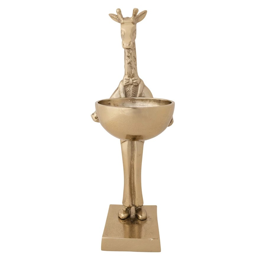 Gold Giraffe Standing Bowl