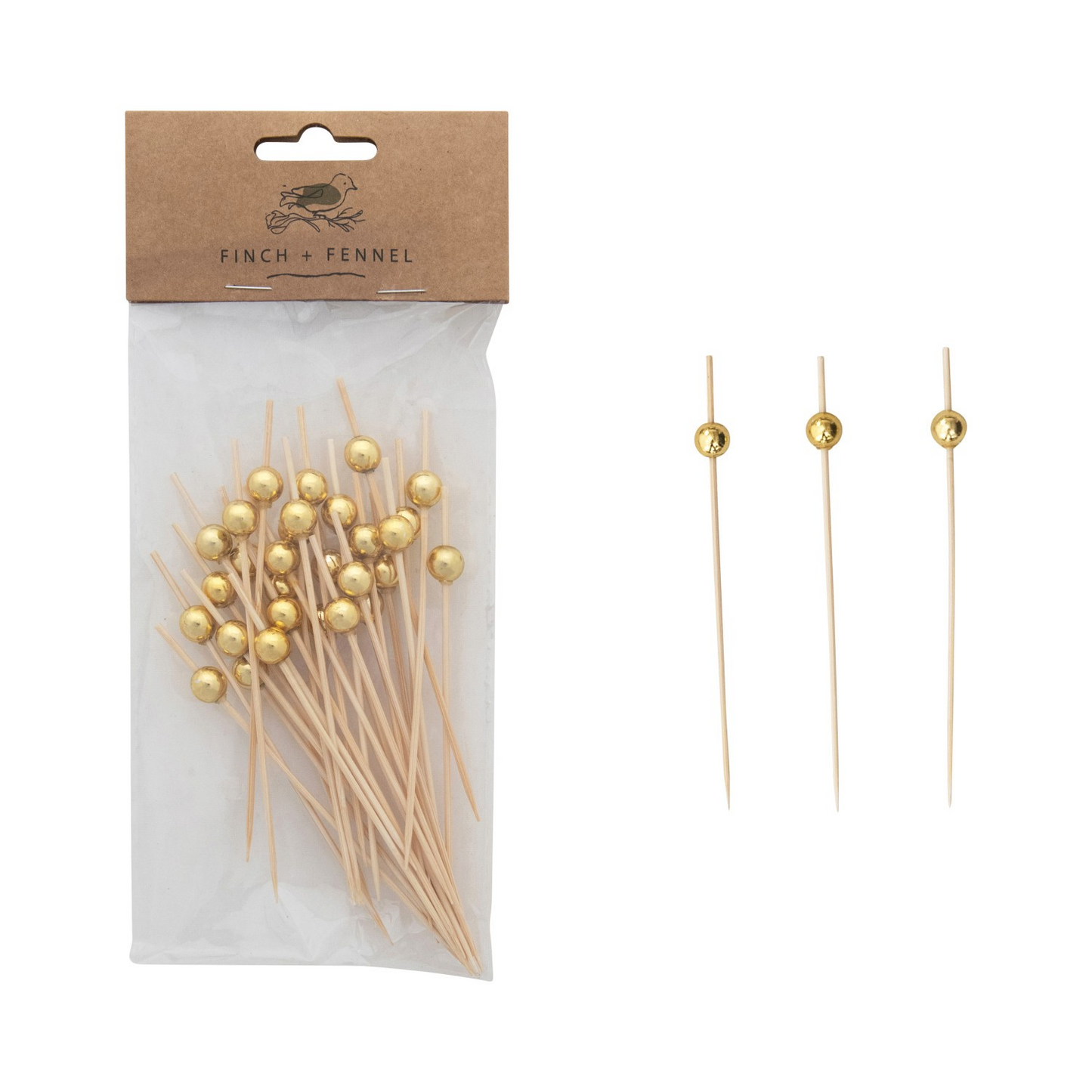 50 Count Gold Food Picks