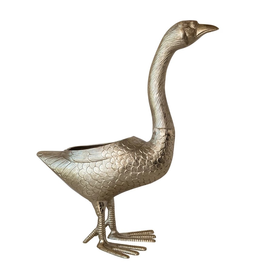 Gold Goose Shaped Planter/Container