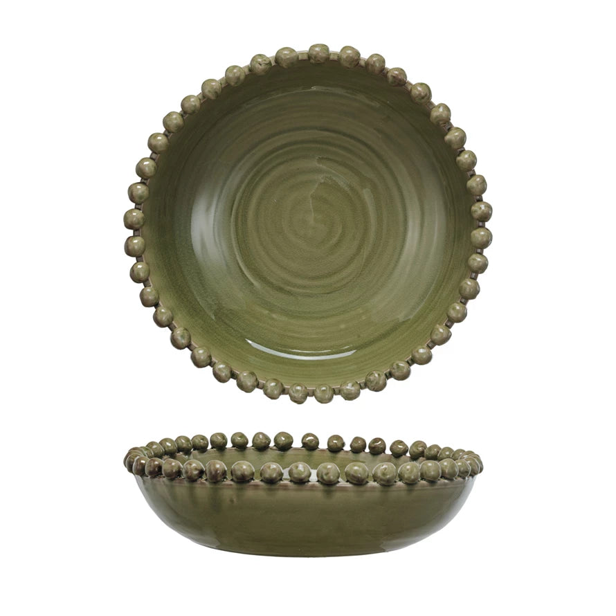 Green Hobnail Bowl