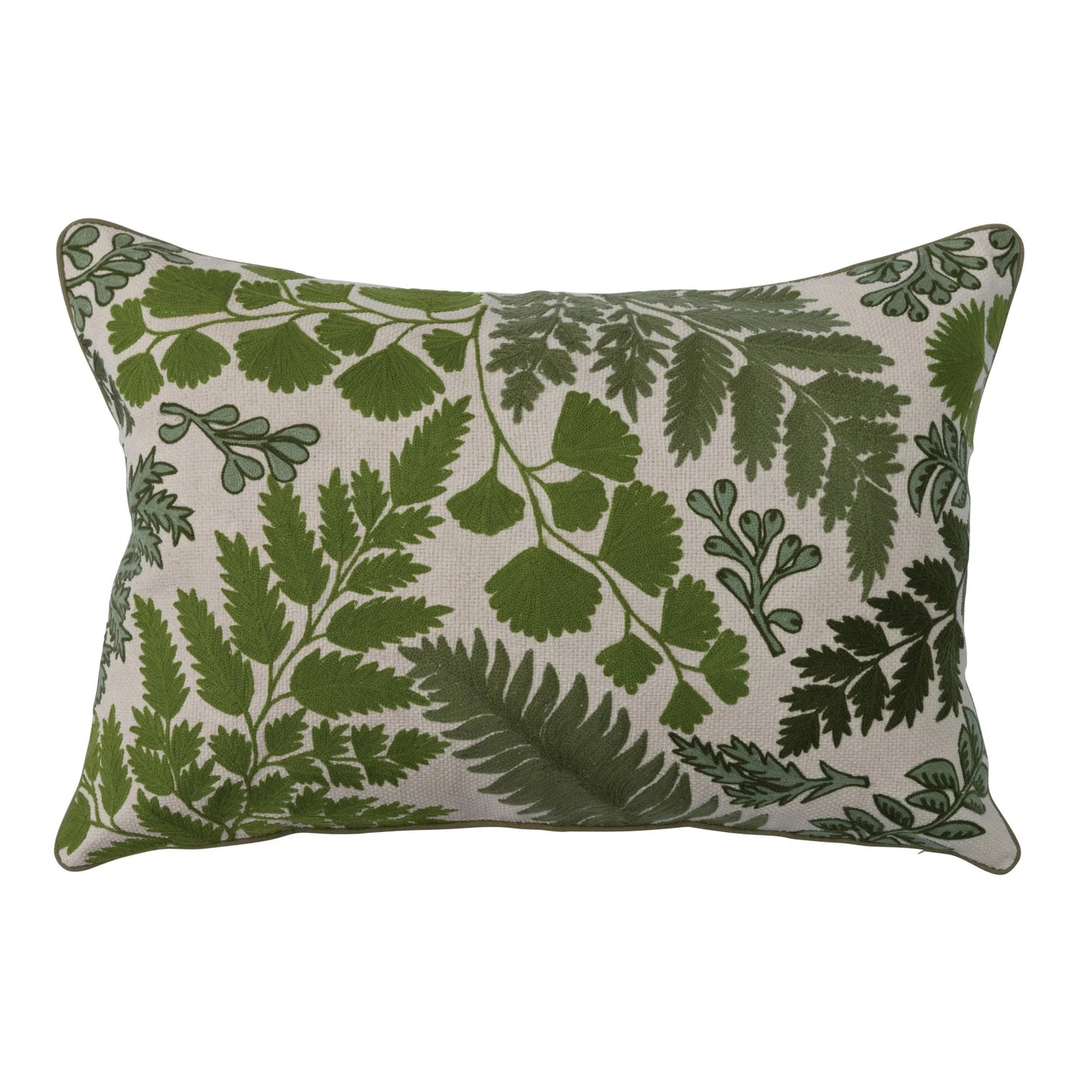 Embroidered Botanical Pillow