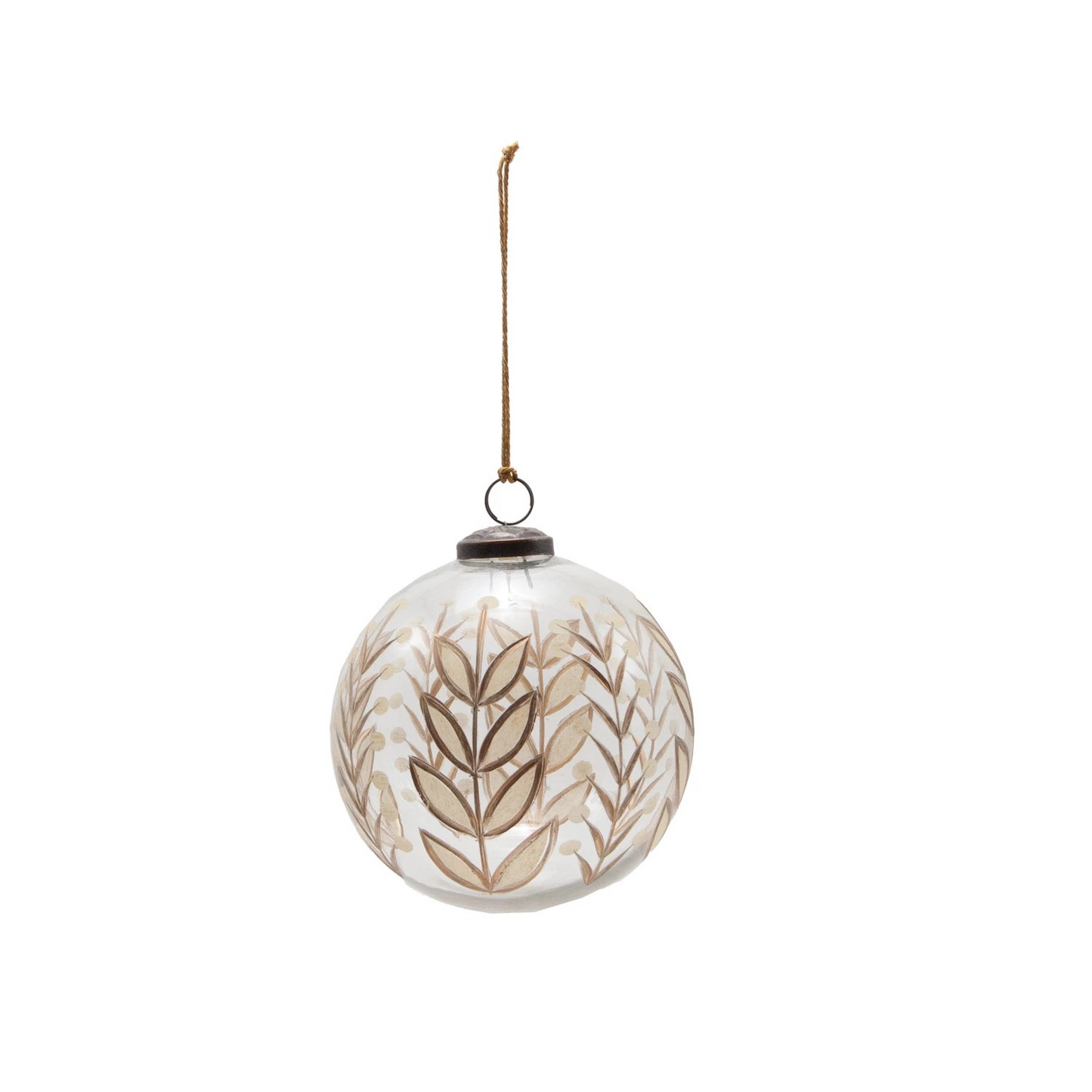 Hand-Painted Etched Glass Ornament