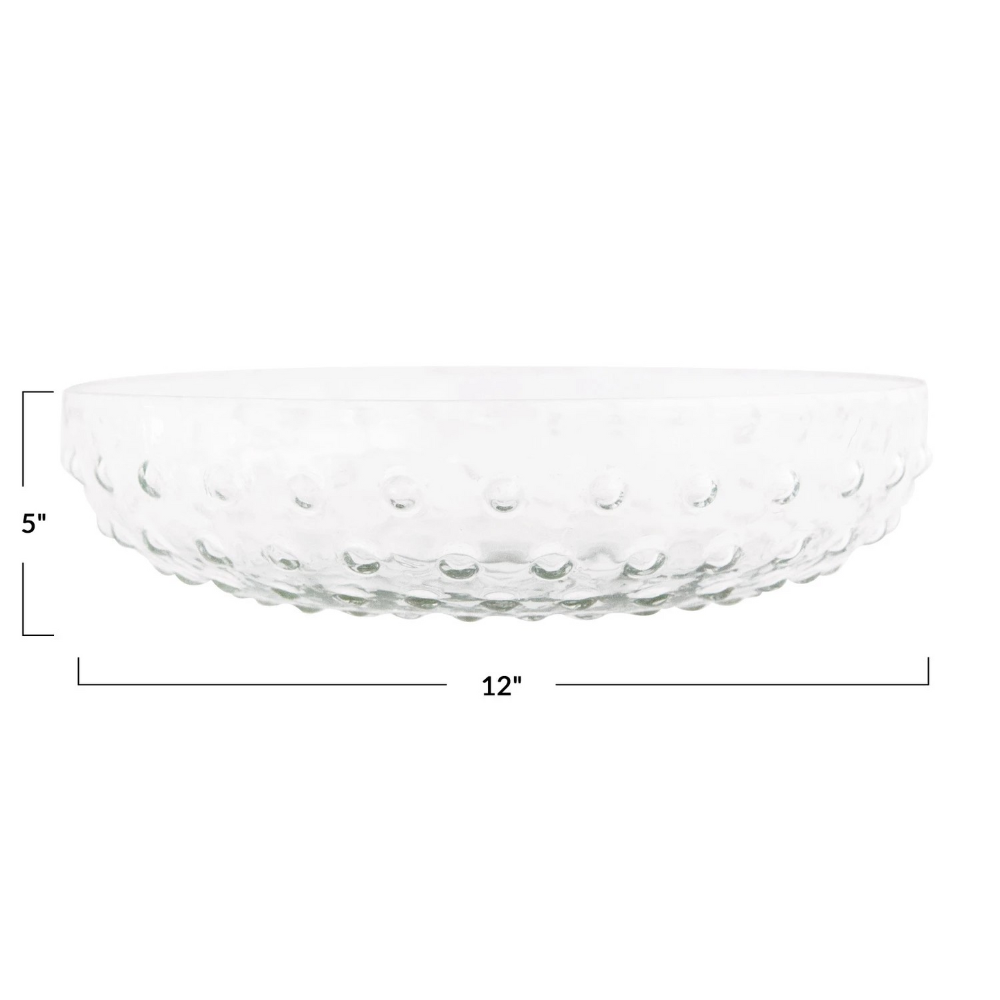 Recycled Glass Hobnail Serving Bowl