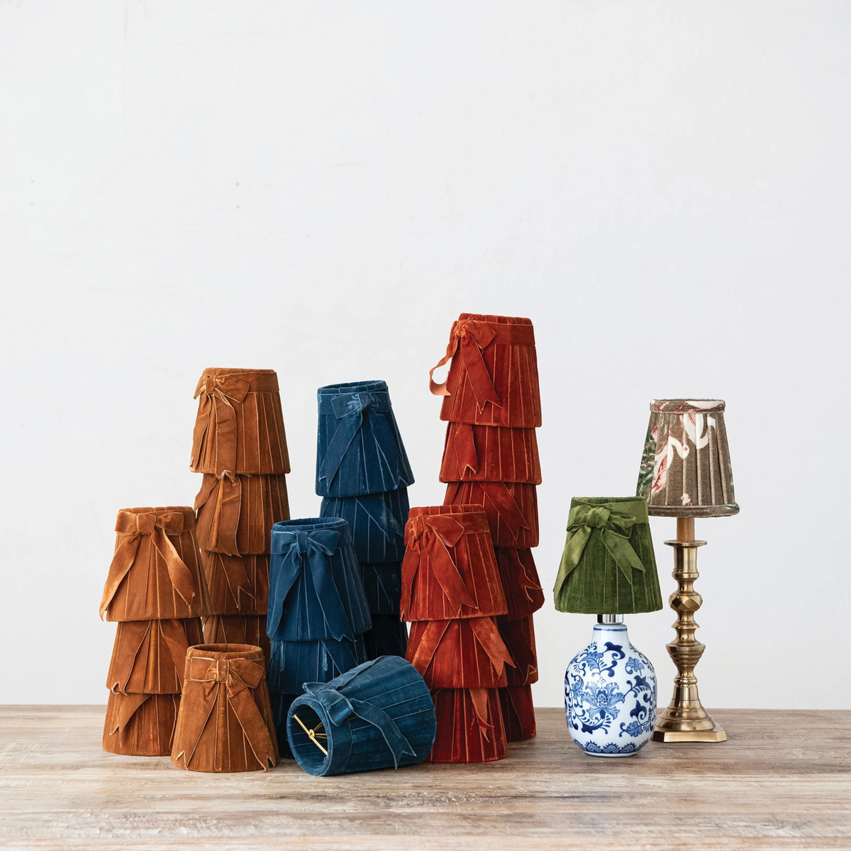 Red Velvet Ribbon Clip-on Lampshade